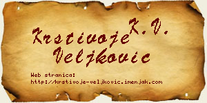Krstivoje Veljković vizit kartica